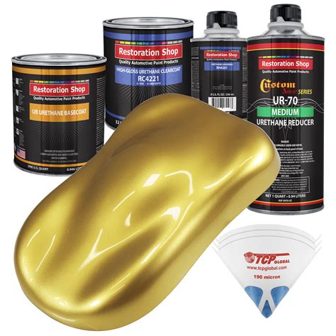 Anniversary Gold Metallic Quart URETHANE BASECOAT CLEARCOAT Car Auto Paint Kit - Walmart.com