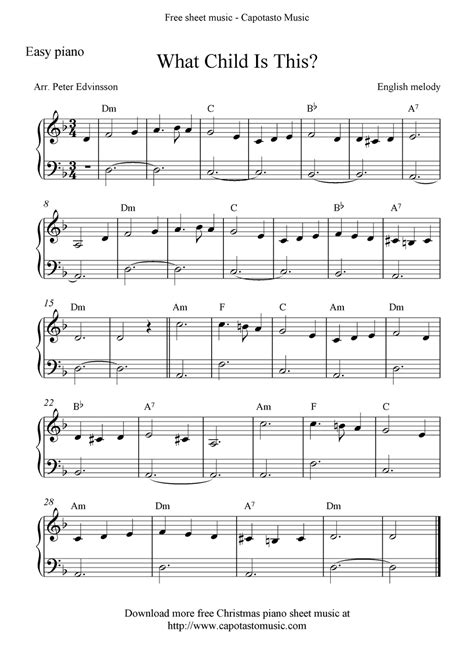 Piano Sheet Music For Beginners Free Printable Web You Can Download A Pdf, Mp3, Or Midi File ...