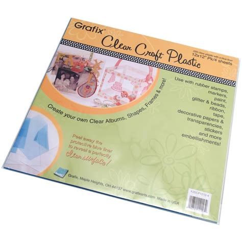 Grafix Craft Plastic Sheets 12X12 4/Pkg - Clear .020 - 6354342 | HSN