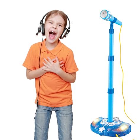 CSCHome Toddler Karaoke Microphone Adjustable Stand with Built-In Mp3 ...