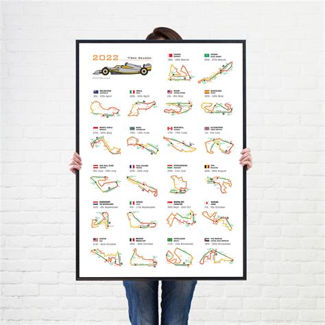 F1 2024 Calendar Poster Formula One Poster Print Season, 58% OFF