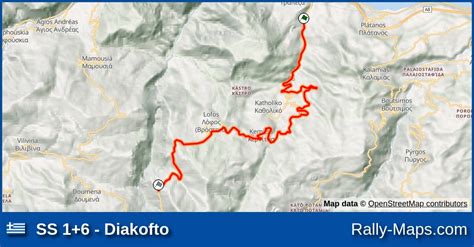 SS 1+6 - Diakofto stage map | Rally ELPA 2004 [ERC] 🌍 | Rally-Maps.com