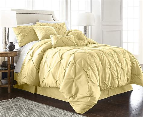 Chezmoi Collection Sydney 7-Piece Pintuck Pinch Pleat Comforter Set ...