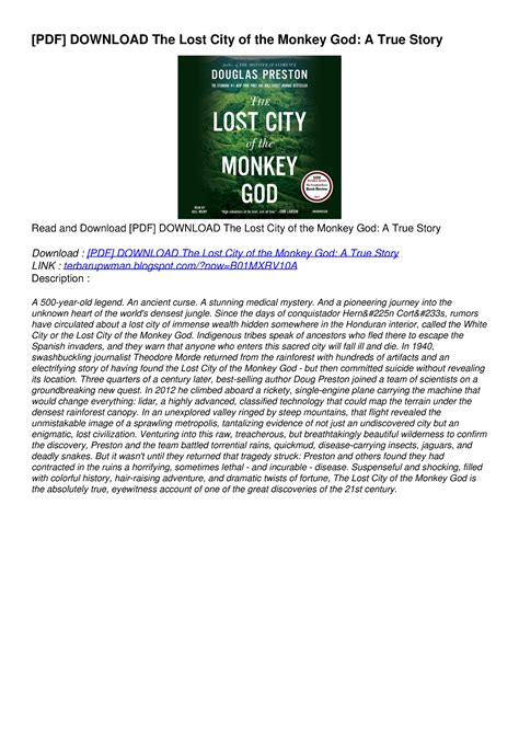 [PDF] DOWNLOAD The Lost City of the Monkey God: A True Story - blogspot/?now=B01MXRV10A ...