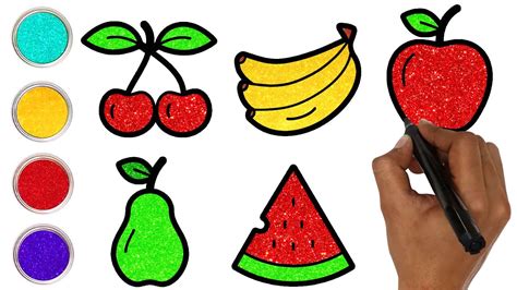 How to Draw Fruits - Easy Drawing and Coloring | Draw Cute Drawings for ...