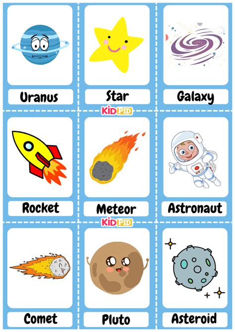 Solar System Flashcard Sheets - Kidpid