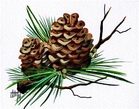 Pine Cone Copy Brochure Painting by Debbi Wetzel - Fine Art America