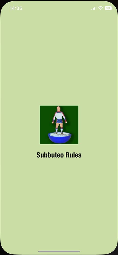 Subbuteo Rules App