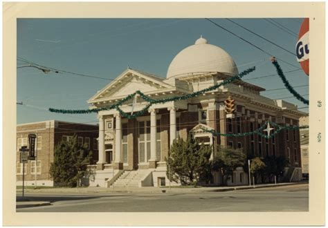 [First Baptist Church during the Christmas Season 1966] - The Portal to Texas History