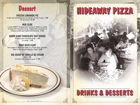 Bar Menu Design for Hideaway Pizza 2014 | Web Design Bellingham | Bob ...