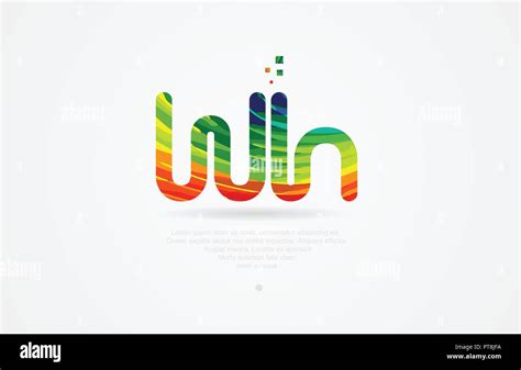 wh w h alphabet letter logo icon combination design with rainbow color ...