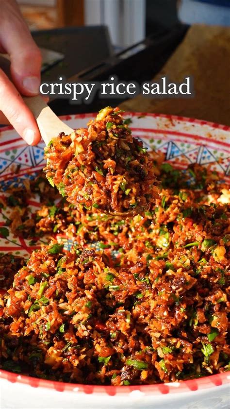 Crispy rice salad 🇱🇦 | Rezepte, Kochen und backen rezepte, Leckere vegane rezepte