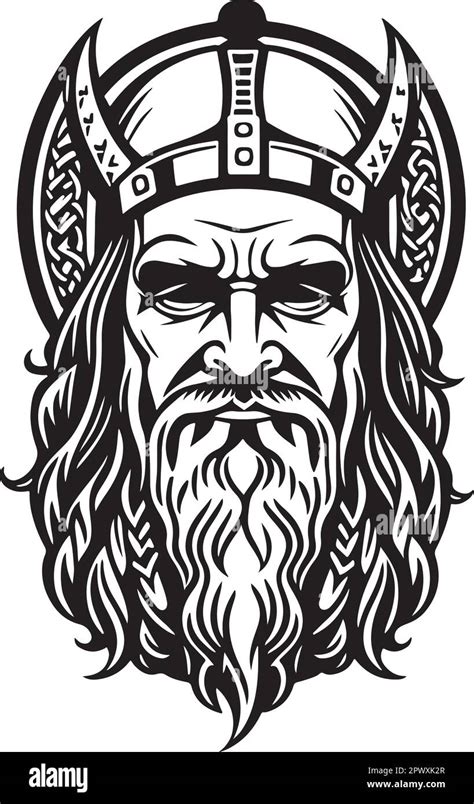 Beautiful and powerful viking emblem art vector Stock Vector Image ...