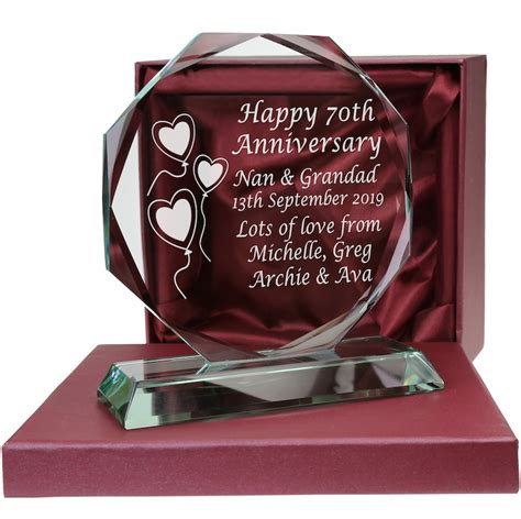 70th Platinum Wedding Anniversary Couple Personalised Engraved - Etsy UK