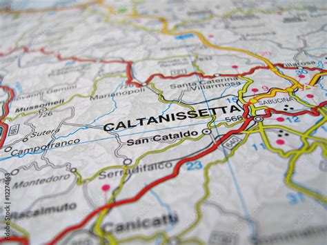 cartina caltanissetta Stock Photo | Adobe Stock