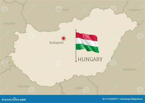 Detailed Map of Hungary with Territory Borders Stock Vector ...