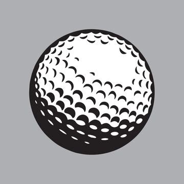 Golf Ball Vector Black And White