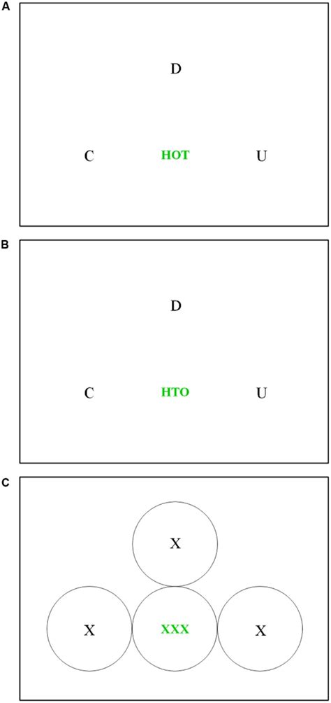 Examples of the anagram problem stimulus display, shown with the ...