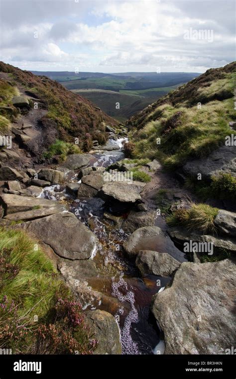 kinder scout waterfall autumn peak district national park england ...