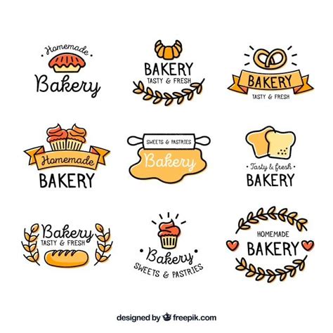 Bakery Logos Collection In Hand Drawn Style | Bakery logo design, Bakery logo, Baking logo design