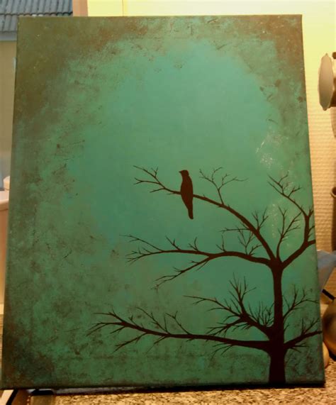 Painting, tree with bird | Tree painting, Painting, Art gift