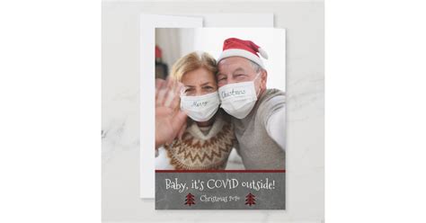 Photo Funny Baby It's Covid Outside Christmas Holiday Card | Zazzle