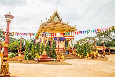 In front of Khmer Pagoda editorial stock photo. Image of cambodia - 209818043