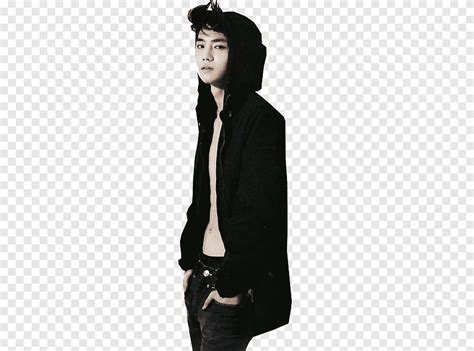 EXO PART TWO 72 S, man wearing black zip-up hoodie while hands on pockets, png | PNGEgg