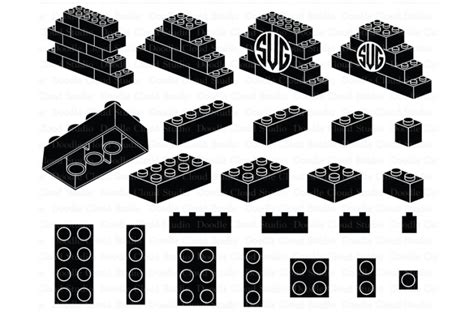 Building Blocks SVG, Plastic Bricks svg, Bricks Monogram svg By Doodle ...