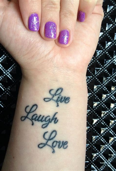 Live Laugh Love Wrist Tattoo