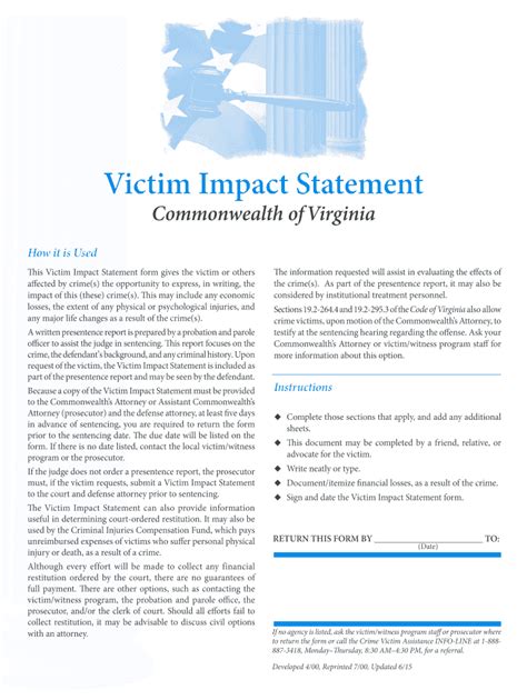 Victim Impact Statement 2015-2024 Form - Fill Out and Sign Printable PDF Template | airSlate SignNow