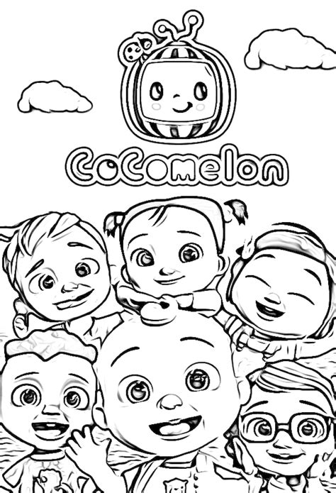 Cocomelon Coloring Pages-set of 5 - Etsy