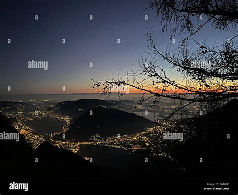 Sunset on Lake Como Stock Photo - Alamy