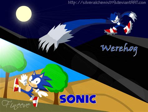 Sonic and Sonic Werehog by SilverAlchemist09 on DeviantArt