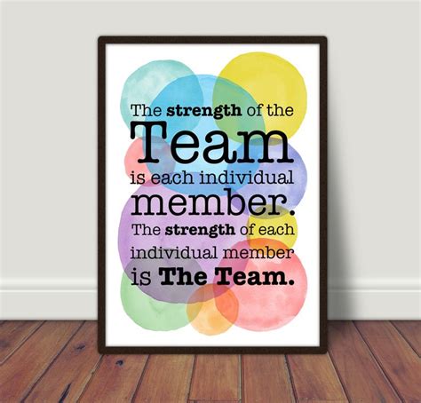 Teamwork Print, Inspiring Quotes, Staff Room Print, Office Print, Leadership Quote, Workplace ...