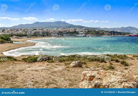 View To the Beach and Port of Rafina City in Greece Stock Photo - Image ...