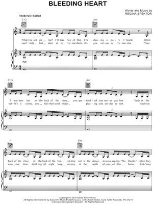 "Bleeding Heart" Sheet Music - 1 Arrangement Available Instantly - Musicnotes