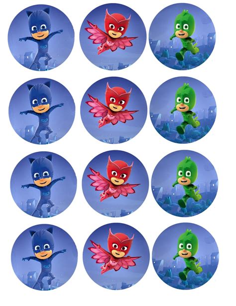 PJ masks Cupcake toppers Pj Masks Birthday Party Boys, 3rd Birthday ...