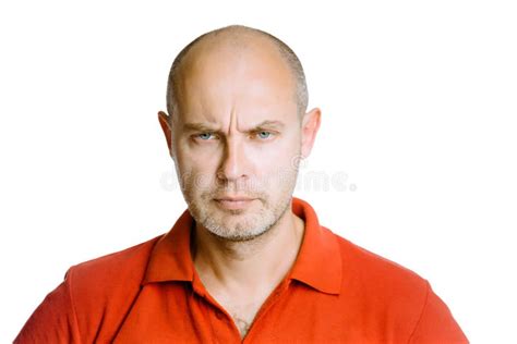 Man Scowling. Isolated on White Stock Image - Image of human, caucasian ...