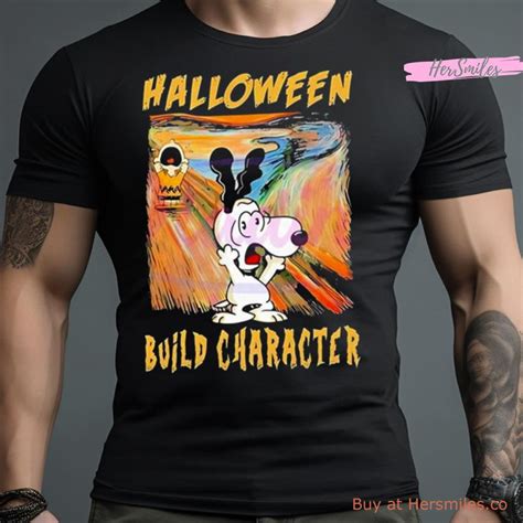 Snoopy And Charlie Brown Halloween Build Character 2023 Shirt - Hersmiles