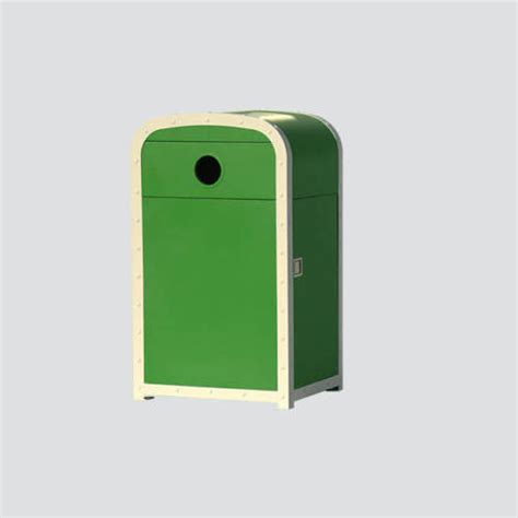 roadside outdoor metal dustbin