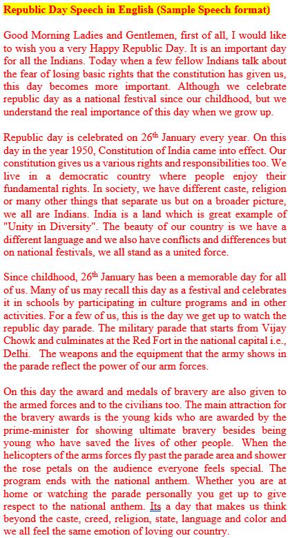 Republic Day Speech 2024 in English | Speech on Republic Day 2024 PDF