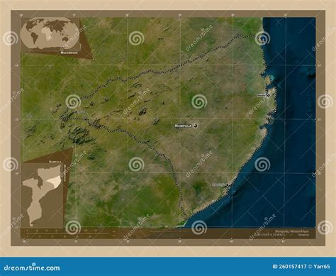 Nampula, Mozambique. Low-res Satellite. Labelled Points of Cities Stock ...