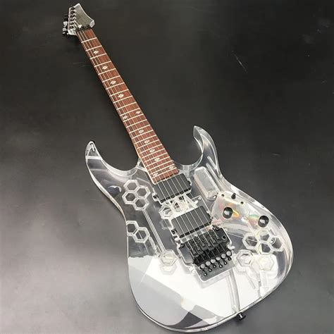 2018 Custom shop Acrylic,LED Electric guitar, Acrylic Body & Fingerboard with LED Light, High ...