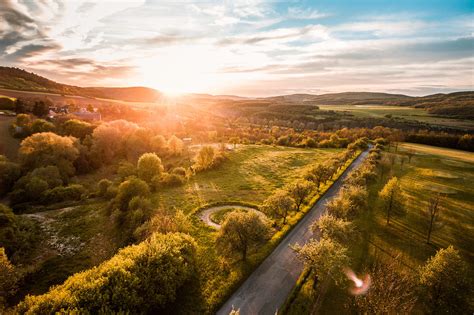 Beautiful Sunset Over Hills Free Stock Photo | picjumbo