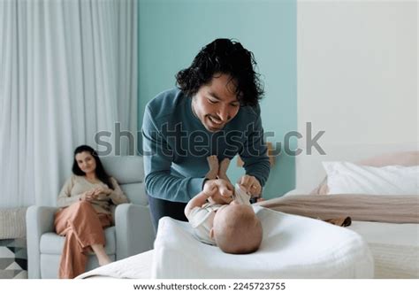 Happy Father Changing Clothes Baby Boy Stock Photo 2245723755 | Shutterstock