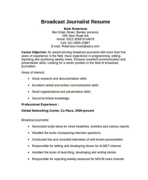 Journalist Resume Template - 5+ Free Word, PDF Document Download