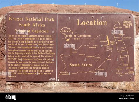 Tropic of Capricorn sign, Kruger national park, South Africa Stock Photo - Alamy