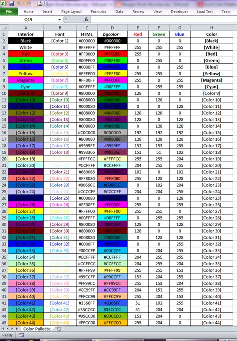 Color Palette in Excel VBA - Excel, the wise way