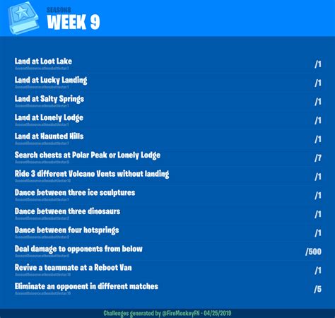 Fortnite Season 8, Week 9 Leaked Challenges - Fortnite Insider